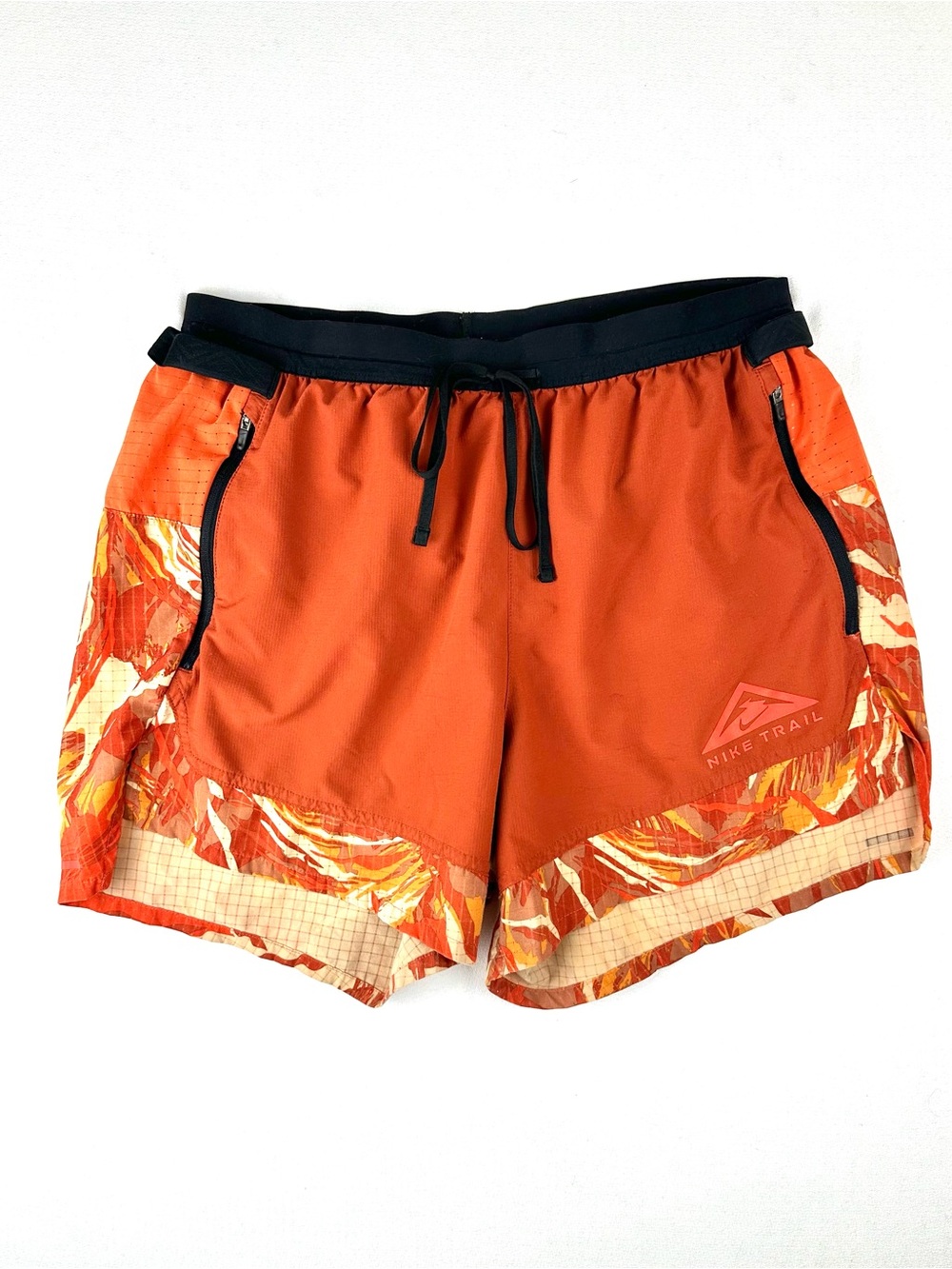 Nike Flex Stripe Orange Camo Trail Running Shorts Activewear Workout